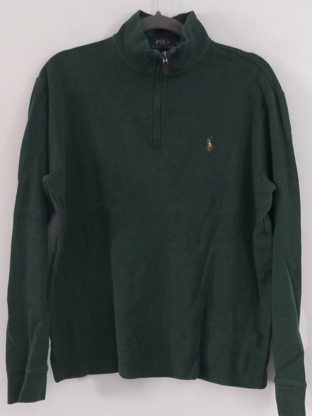 POLO RALPH LAUREN dark green estate rib quarter zip